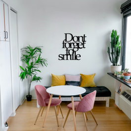 Wallity Dont Forget To Smıle Metal Decor Negro